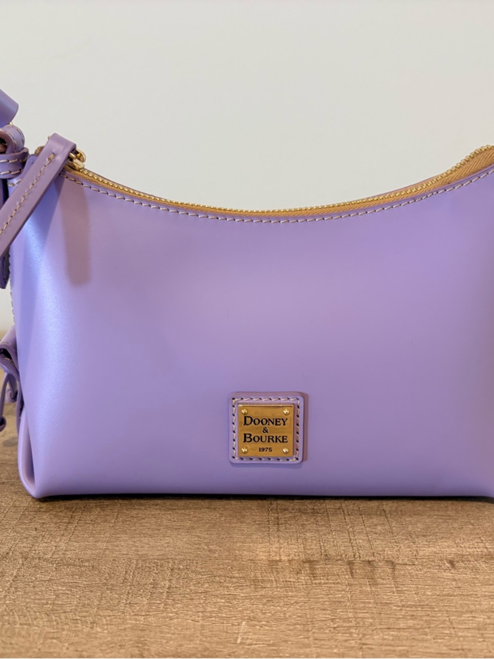 Dooney & Bourke Lavender Leather Crossbody Bag with Gold-Tone Trim